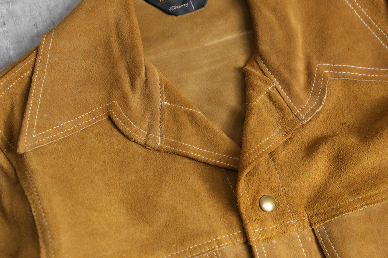 70's "JC Penney" suede leather shirt jacket