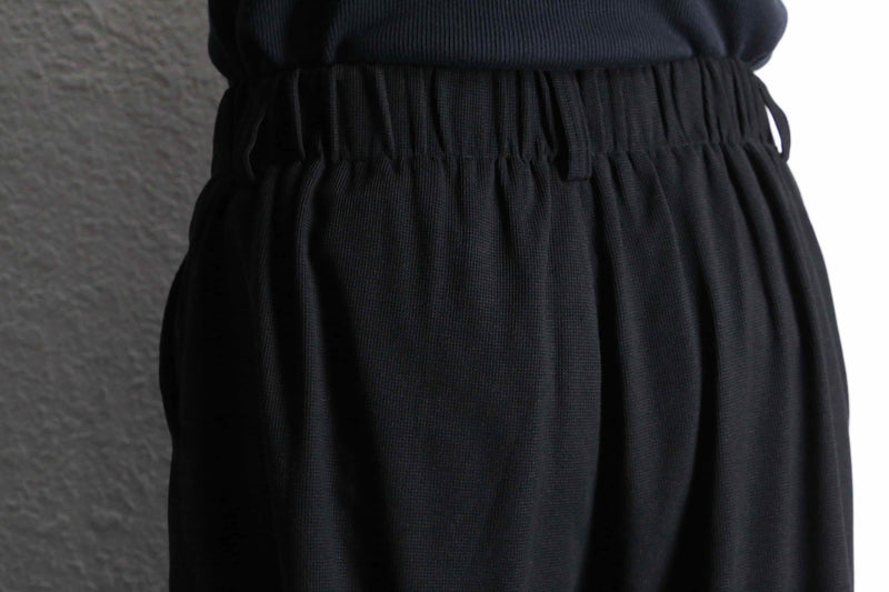 black color waffle textile wide straight easy pants