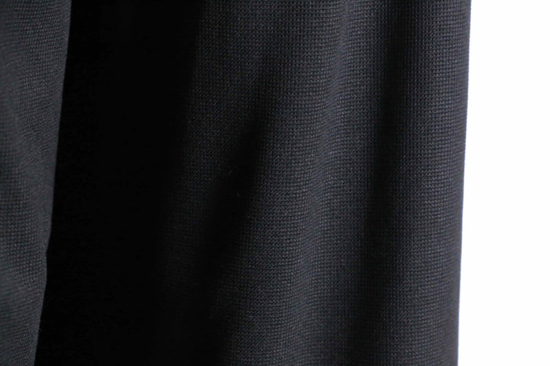 black color waffle textile wide straight easy pants