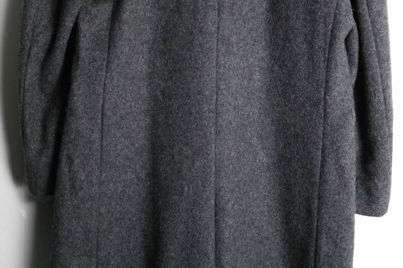 80's charcoal color wool double chester coat