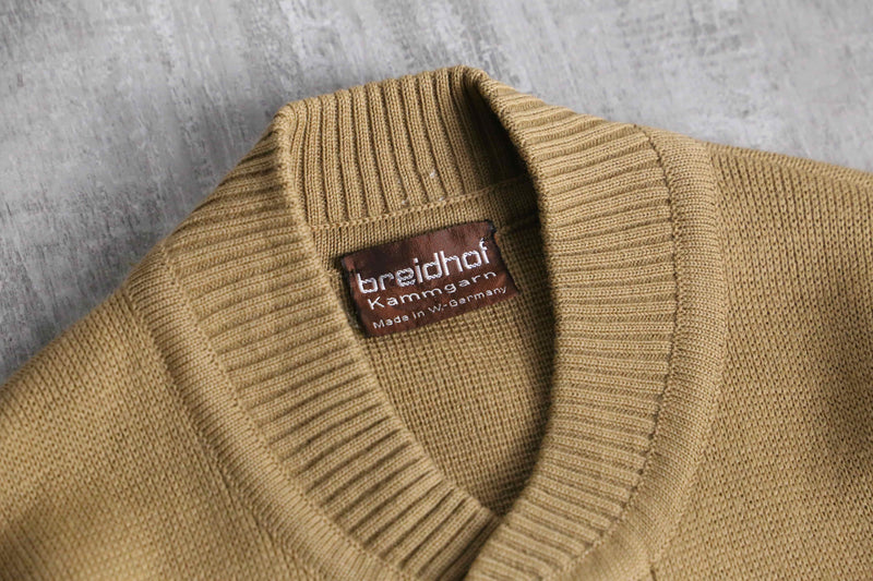 euro vintage camel beige color knit cardigan