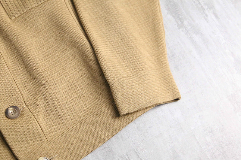 euro vintage camel beige color knit cardigan