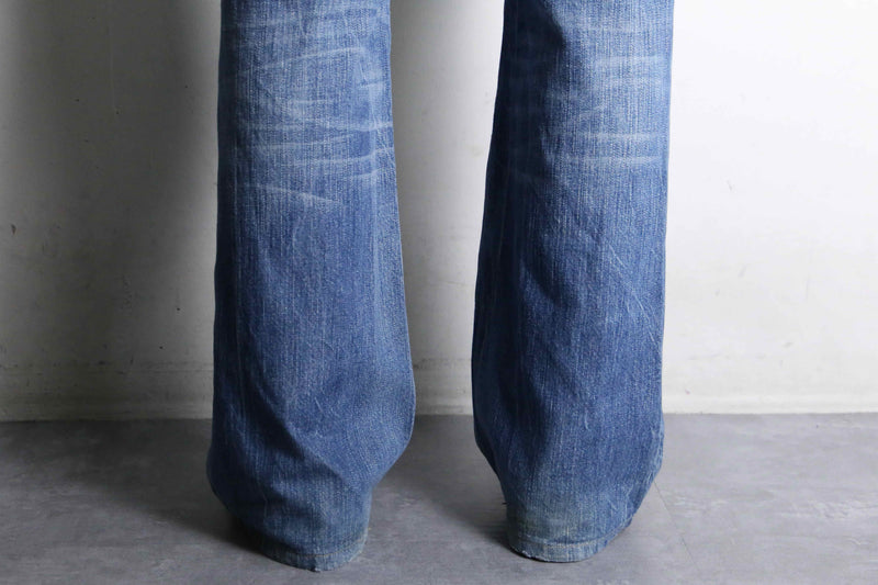 “Dolce&Gabbana” fade design flare denim pants