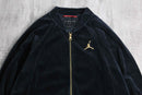 “JORDAN” black velour track  jacket