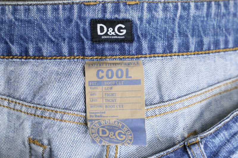 “Dolce&Gabbana” fade design flare denim pants