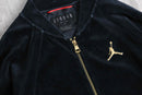 “JORDAN” black velour track  jacket