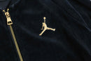 “JORDAN” black velour track  jacket