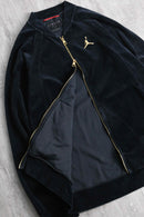 “JORDAN” black velour track  jacket