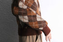 warm color argyle check knit