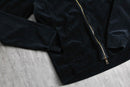 “JORDAN” black velour track  jacket
