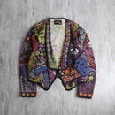 cat pattern deformation gobelin jacket