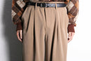 light brown poly rayon wide easy slacks