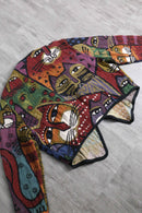 cat pattern deformation gobelin jacket