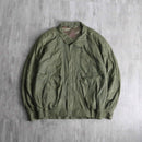 moss green zip leather blouson