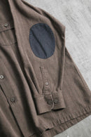 2000s elbow patch herringbone shirt