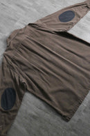 2000s elbow patch herringbone shirt