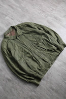 moss green zip leather blouson
