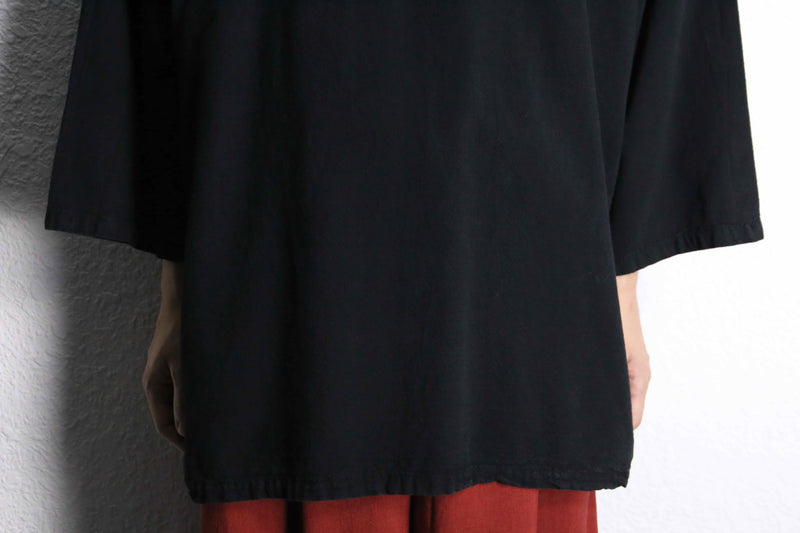 black oversized lace up pullover