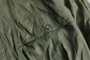 moss green zip leather blouson