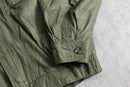 moss green zip leather blouson