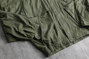 moss green zip leather blouson