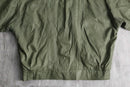 moss green zip leather blouson