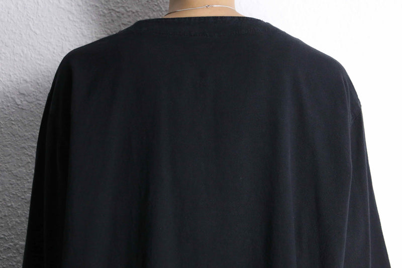black oversized lace up pullover