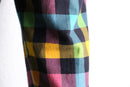 multi color block check trousers