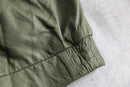 moss green zip leather blouson