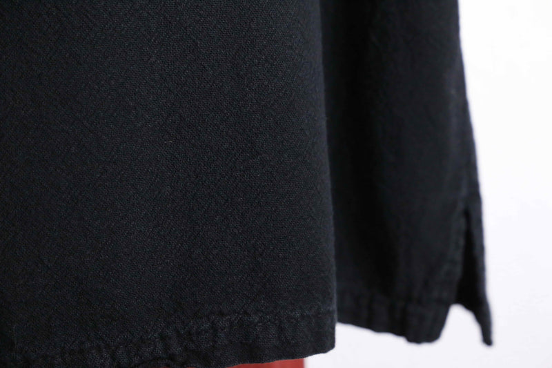 black oversized lace up pullover