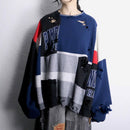 "Re:make" destroy&patchwork dolman sleeve sweat