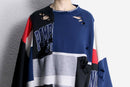 "Re:make" destroy&patchwork dolman sleeve sweat