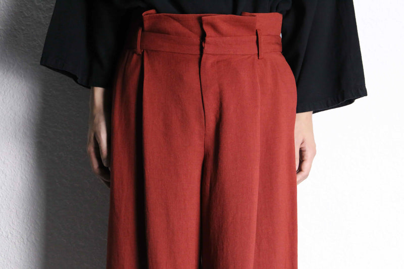 vermilion color 1tuck super wide pants