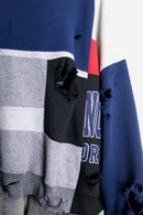 "Re:make" destroy&patchwork dolman sleeve sweat