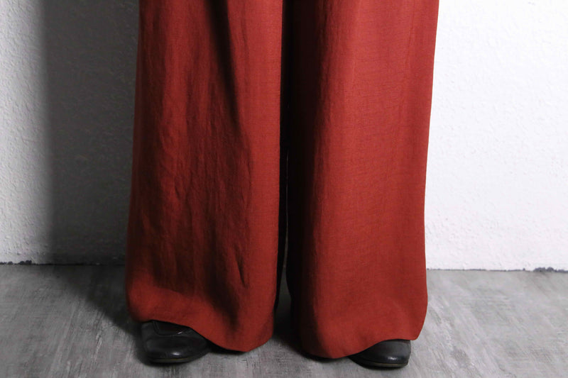 vermilion color 1tuck super wide pants