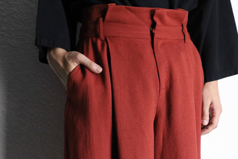 vermilion color 1tuck super wide pants