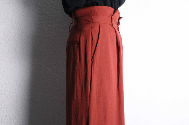 vermilion color 1tuck super wide pants
