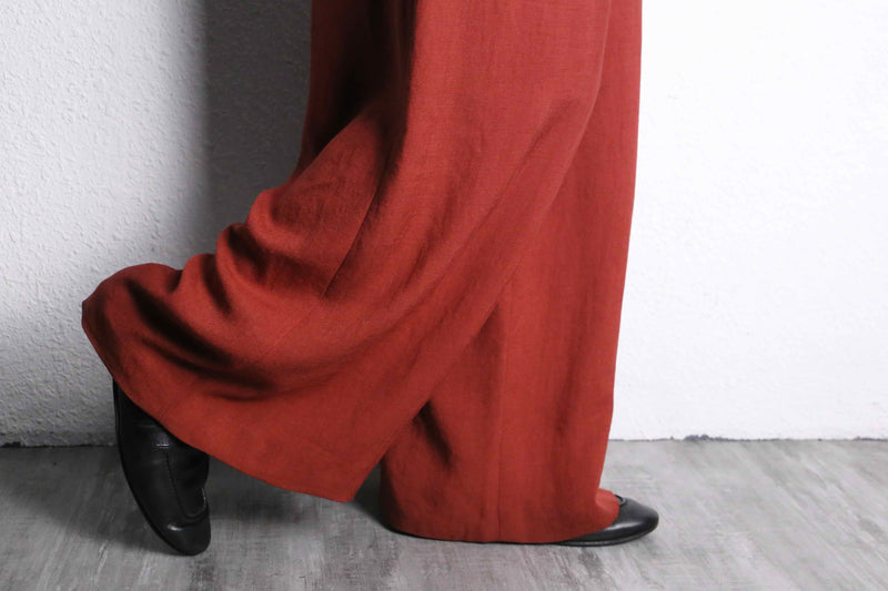 vermilion color 1tuck super wide pants