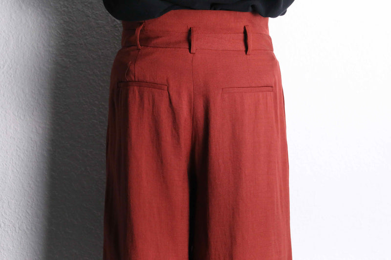 vermilion color 1tuck super wide pants
