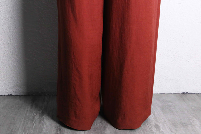 vermilion color 1tuck super wide pants
