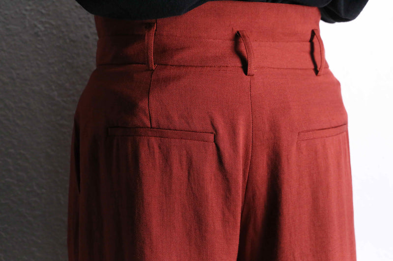 vermilion color 1tuck super wide pants