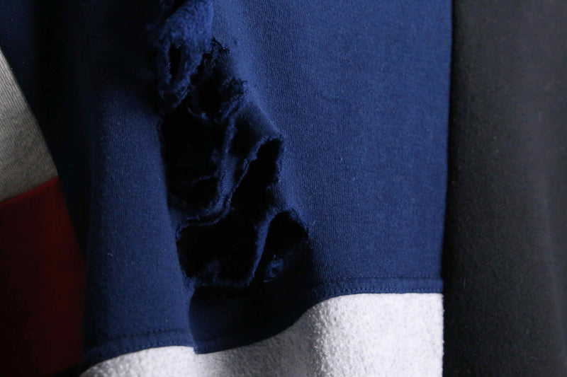 "Re:make" destroy&patchwork dolman sleeve sweat