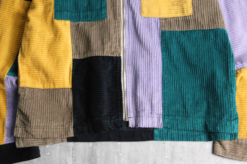 mulch pattern corduroy zip jacket