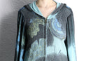 gradation mix  design knit zip hoodie