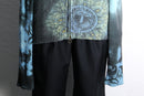 gradation mix  design knit zip hoodie