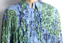 total pattern pleats frill sheer shirt