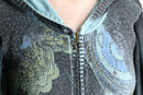 gradation mix  design knit zip hoodie