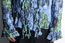 total pattern pleats frill sheer shirt