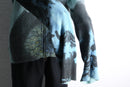 gradation mix  design knit zip hoodie
