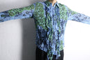 total pattern pleats frill sheer shirt